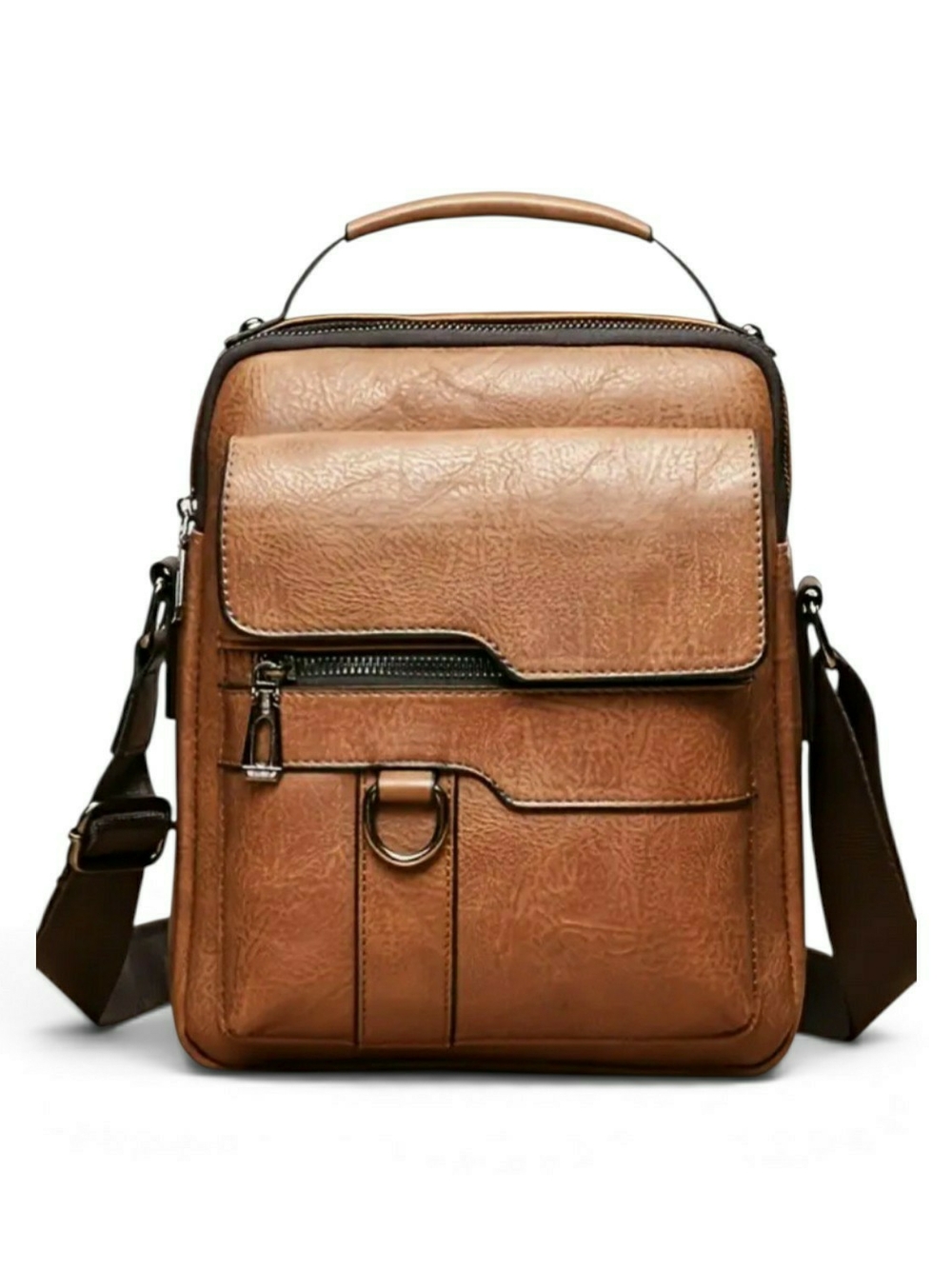 Men/womens brown leather crossbody & handle bag. New